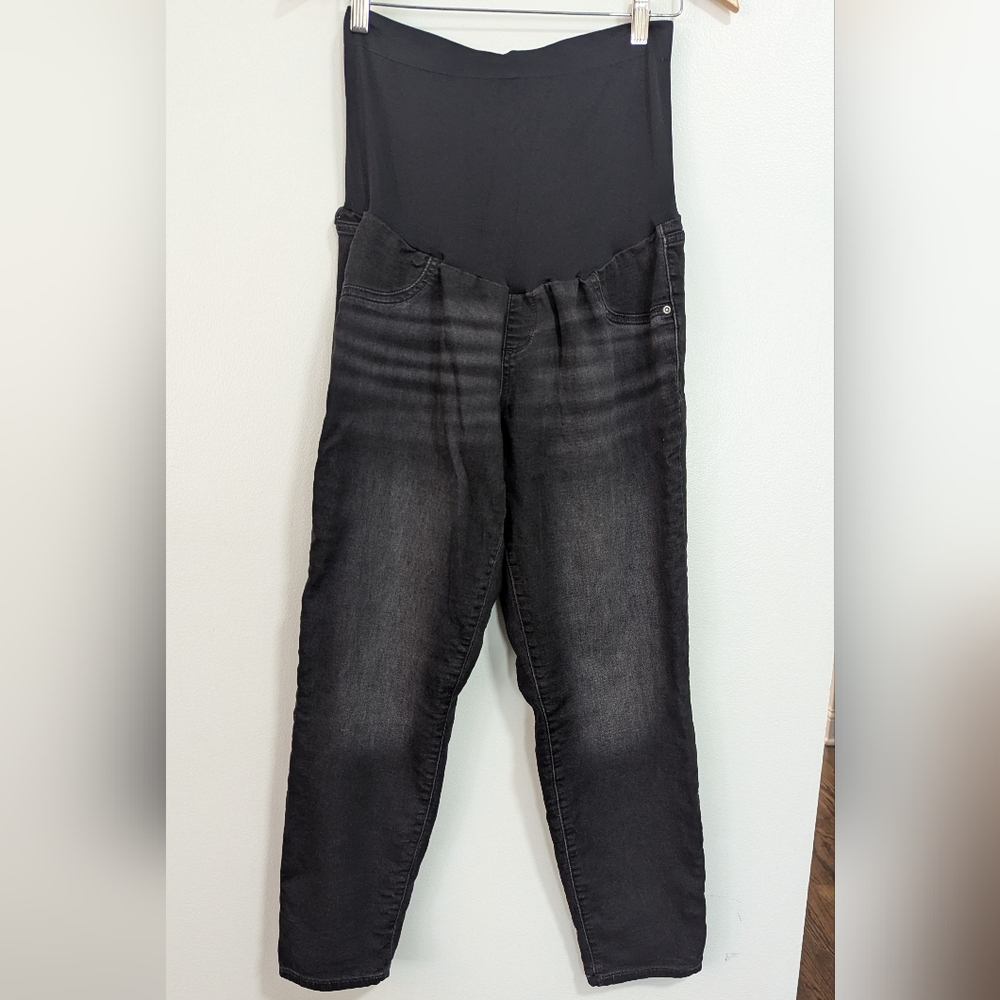 Sonoma Maternity Full Panel Gray Skinny/Straight Whiskered Jean Jegging 18